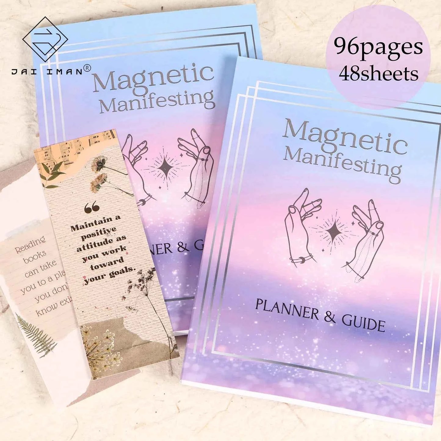 96pages Journal Abundance Writable Notebook with Two Bookmarks, Perfect for Affirmation Guides, Happiness and Success Workbook
