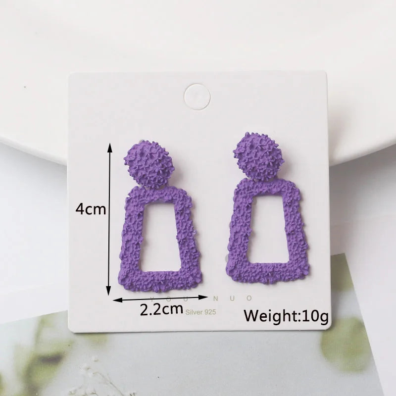 Purple Color Women Dangle Earrings Small Round Unusual Earrings Fashion Flower Butterfly Hanging earrings pendientes mujer