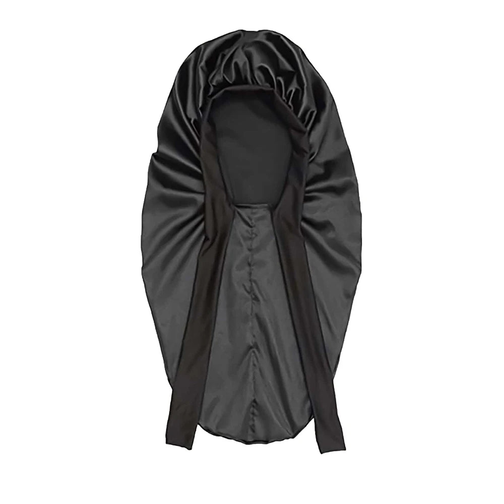 Women Bonnet Satin Sleeping Hat Long Tail Braid Hair Night Sleep Cap Head Cover Bonnets Shower Caps For Sauna Bathing Bonnet