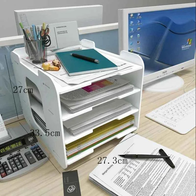 Magazine Holder Newspaper Rack Stationery Storage Box Desk Organizer for Document Letter File Tray Home Office School Supplies