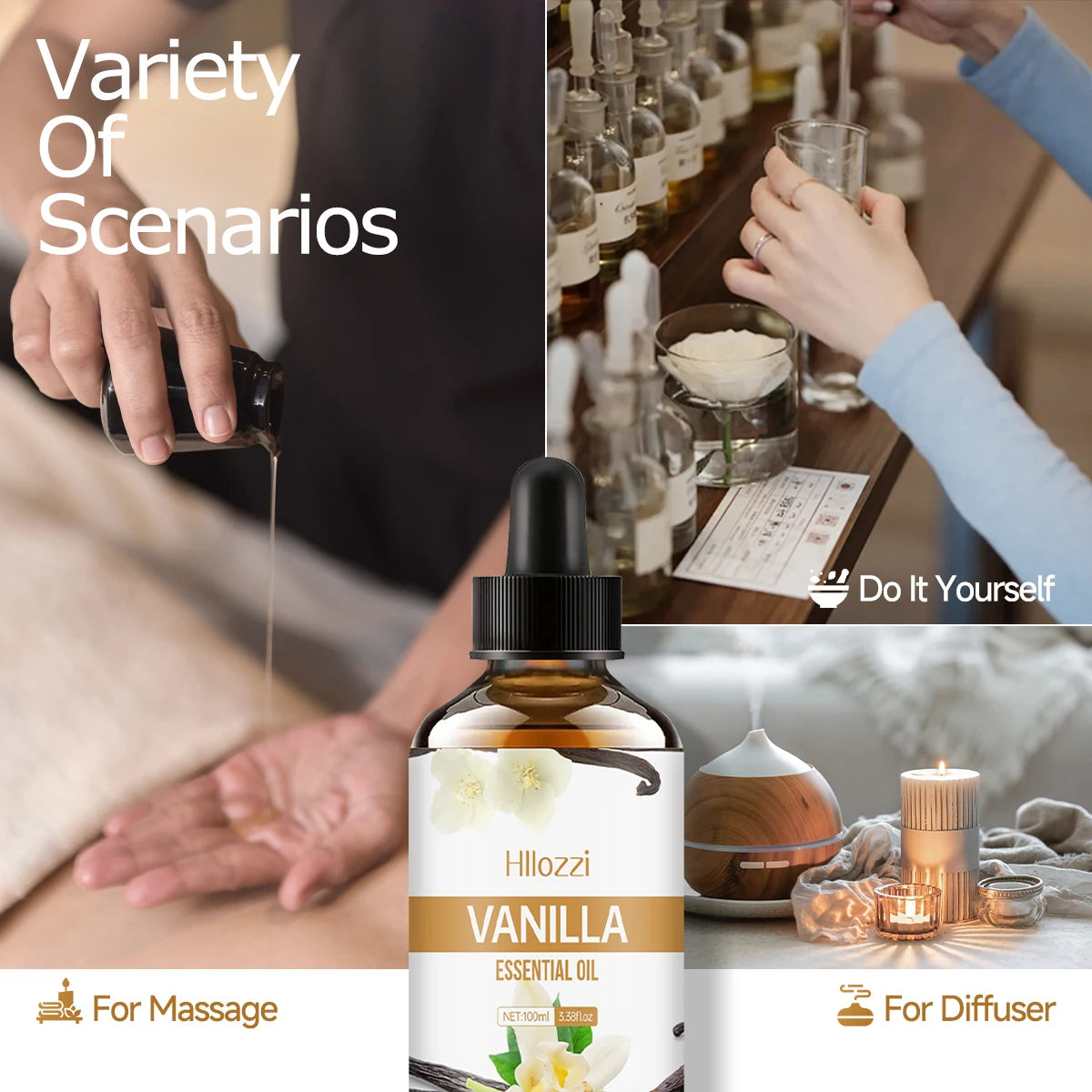 Vanilla essential oil for face, SPU, aromatherapy diffuser, DIY soap, suitable for all skin types, long-lasting fragrance - NamafadStore