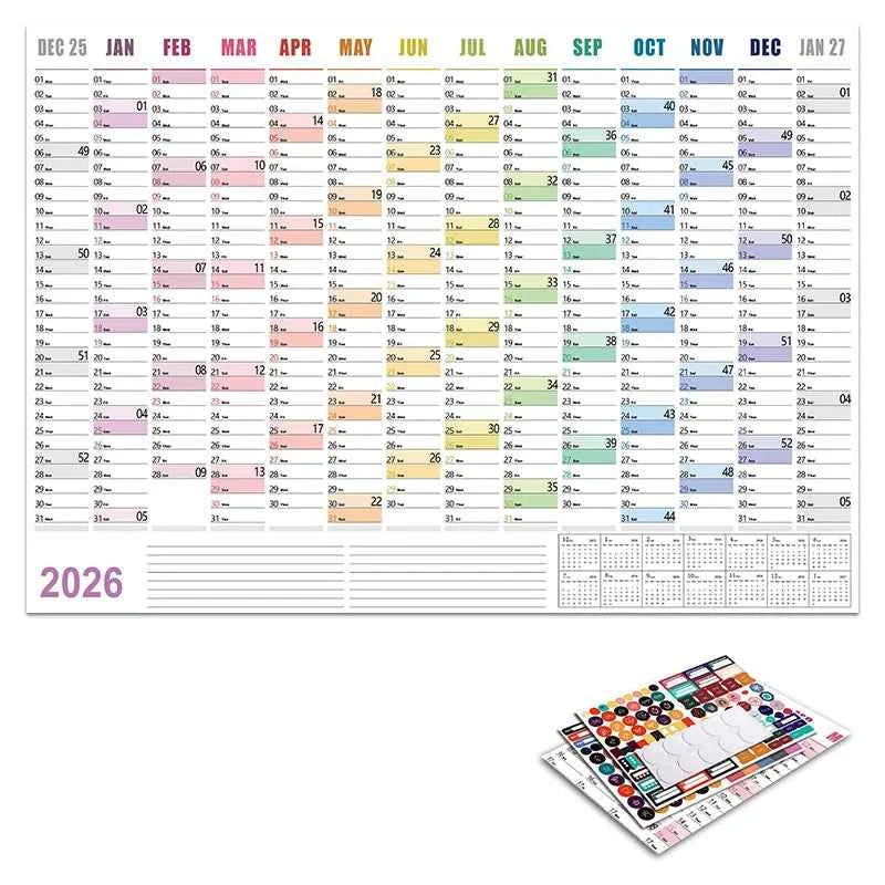 2026 Calendar Planner Sheet Large Wall Calendar Kawaii To Do List Planner Target List Schedule Organizer School Office Supplies