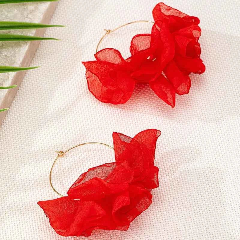 Coloured Flower Earrings for Women Simple Fashion Ear Jewelry Accessories Hot Sale Party Gift 2025 New Style