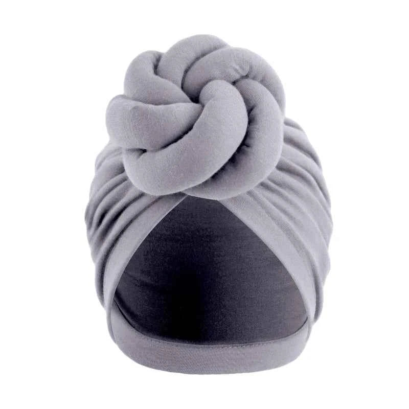 Women’s Fashion Turban – Knotted Cotton Chemo Cap, Large Flower Headscarf Beanie