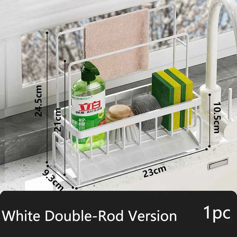 1-2 PCS Cloth Sponge Drain Rack Kitchen Dishwasher Countertop Multi-functional Sink Storage Rack Sink Ironwork Storage
