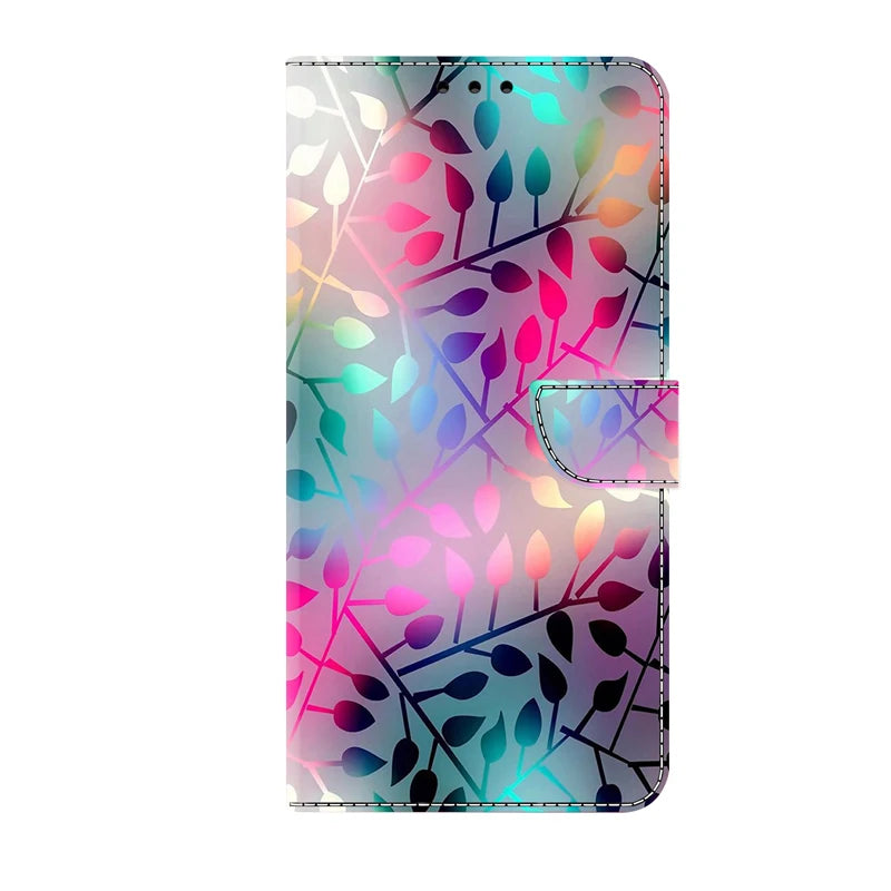 Flip Leather Case For iPhone 6 7 8 X XS XR 11 12 13 14 15 Mini Pro Max 3D Flower pattern Painted Wallet Phone iPhone15 14 Plus