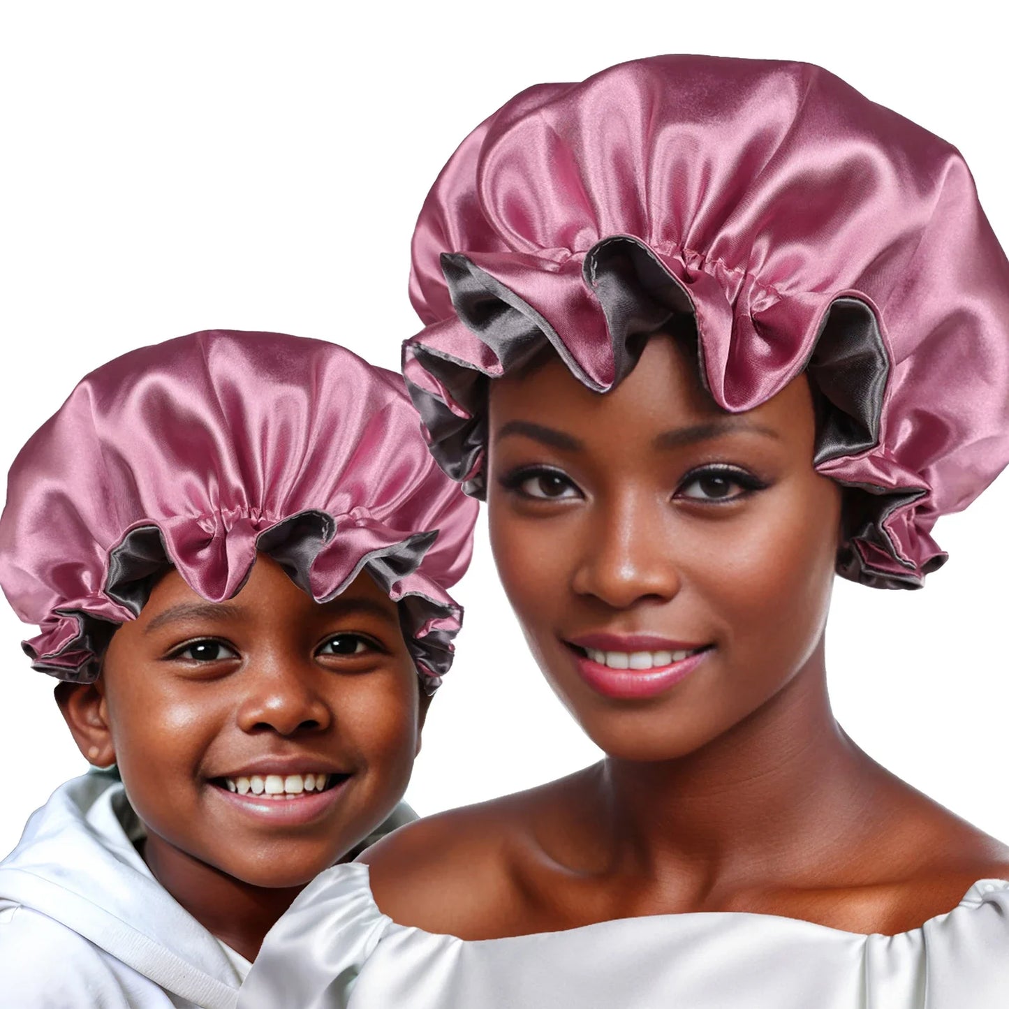 New Women's Satin Solid Sleeping Hat Night Sleep Hair Care Bonnet Nightcap Silky Shower Caps Comfortable Flower Band Unisex Cap