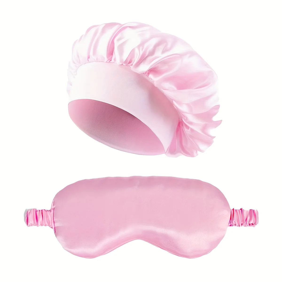 2-Piece Satin Bonnet & Eye Mask Set for Women – Sleep Hair Wrap
