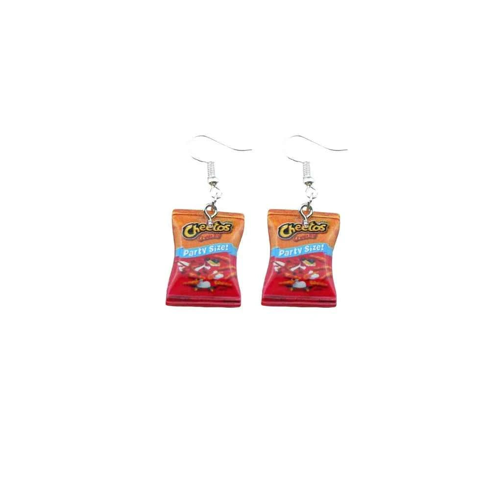 Cute Snacksle Earrings Set Potato Chips Drop Earrings for Women Children Colorful Cartoon Jewelry Gifts