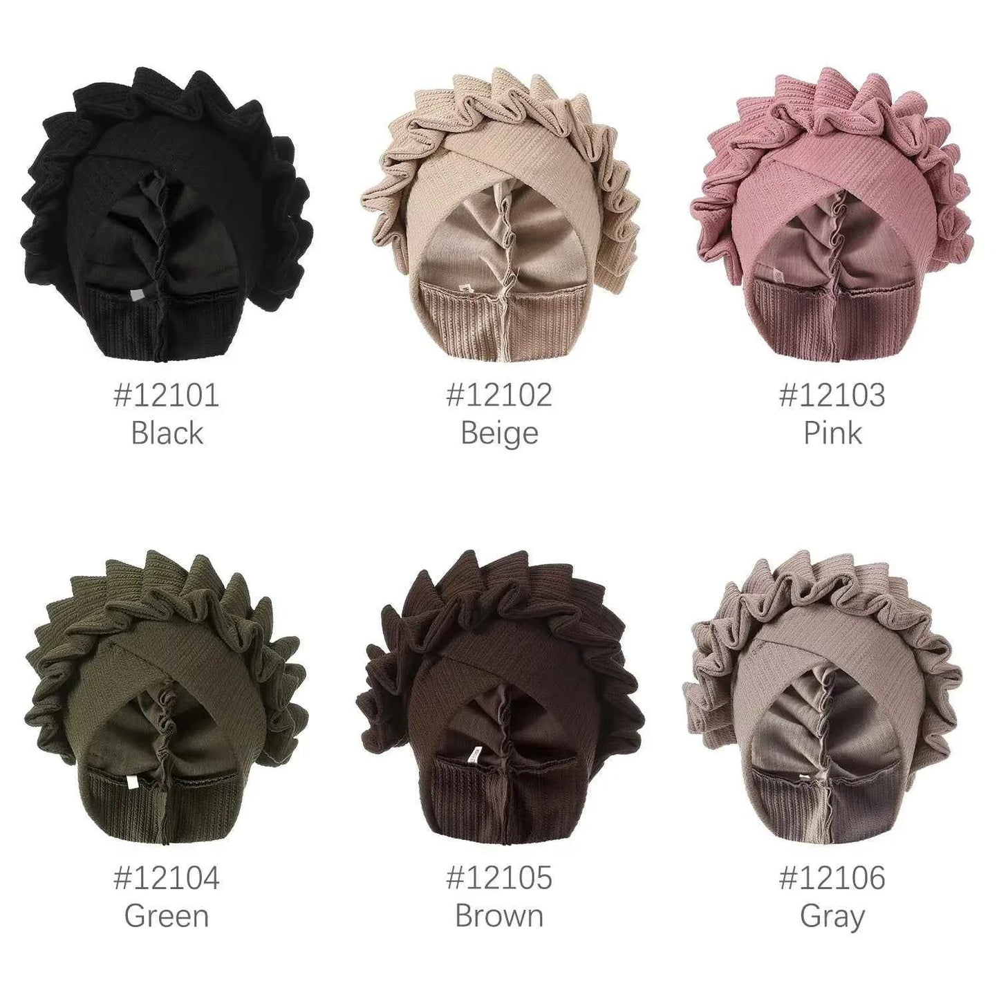 Indian Forehead Cross Turban Hat Women Chemo Cap Muslim Hijab Bonnet Ruffle Headscarf Beanies Bandanas Headband Turbante Mujer