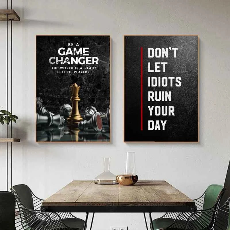 Modern Oil On Canvas Wall Art Black And White Letters Inspiring Custom Posters And Prints Office Living Room Bedroom Decor