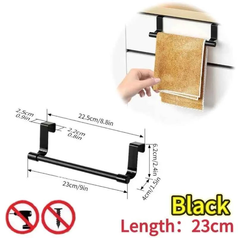 1/2pcs Wall-Mounted Kitchen Cabinet Towel Rack - Space-Saving Dishcloth Holder for Home and Bathroom No Drilling Require