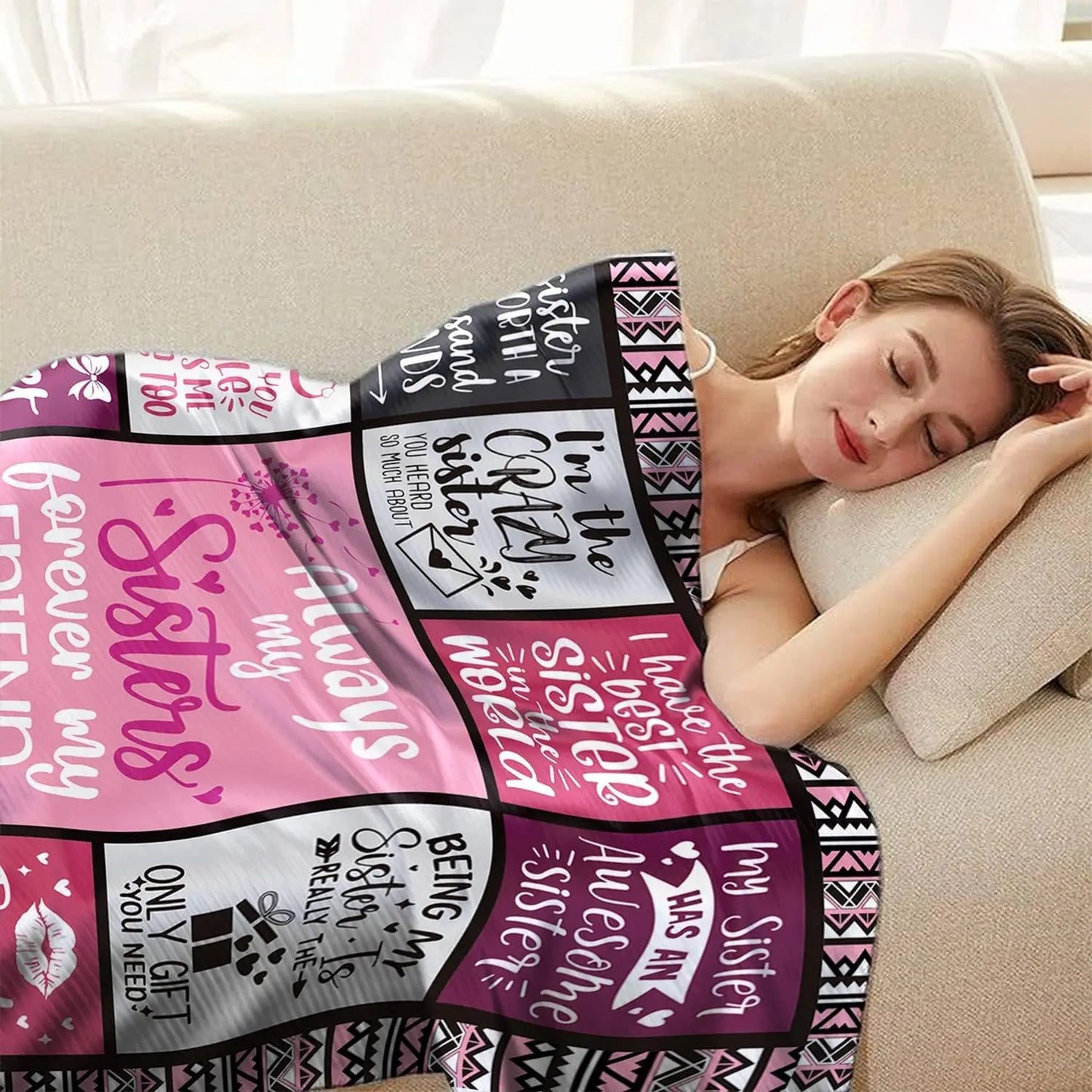 Soul Sister Blanket 60x50 – Soft Flannel Gift for Sister & Best Friend
