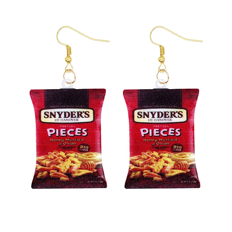 Earrings for Women Earrings Acrylic Cute Snacks Potato Chips Girls Foods Funny