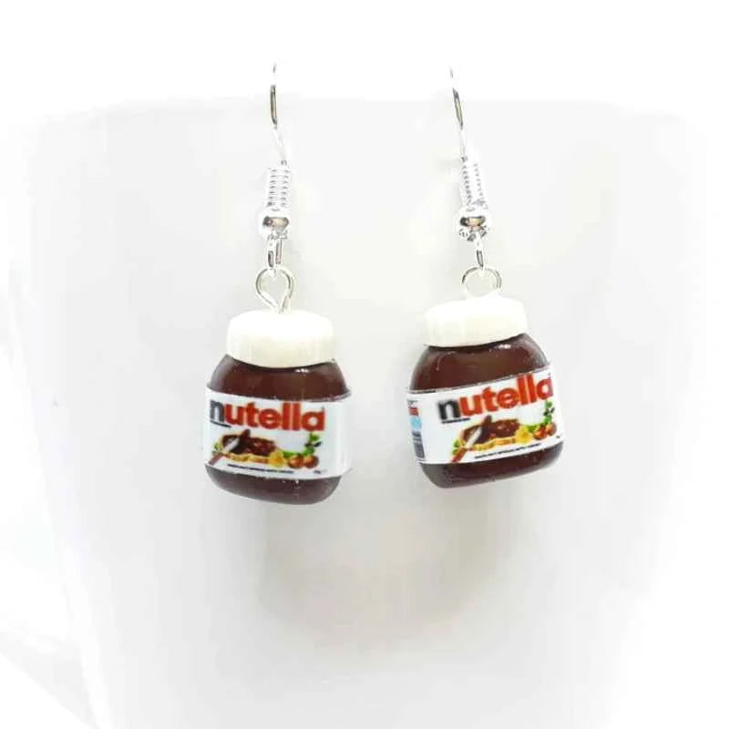 Creative Peanut Butter Chocolate Sauce 3D Resin Earrings Female Simulation Food Earrings
