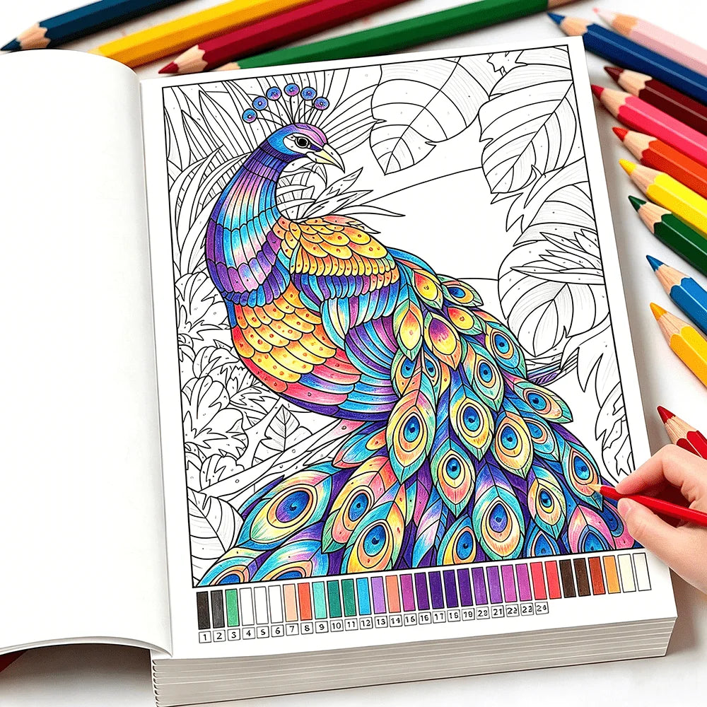 32-Page Color by Number Book for Adults – Mandala, Flower & Nature Coloring