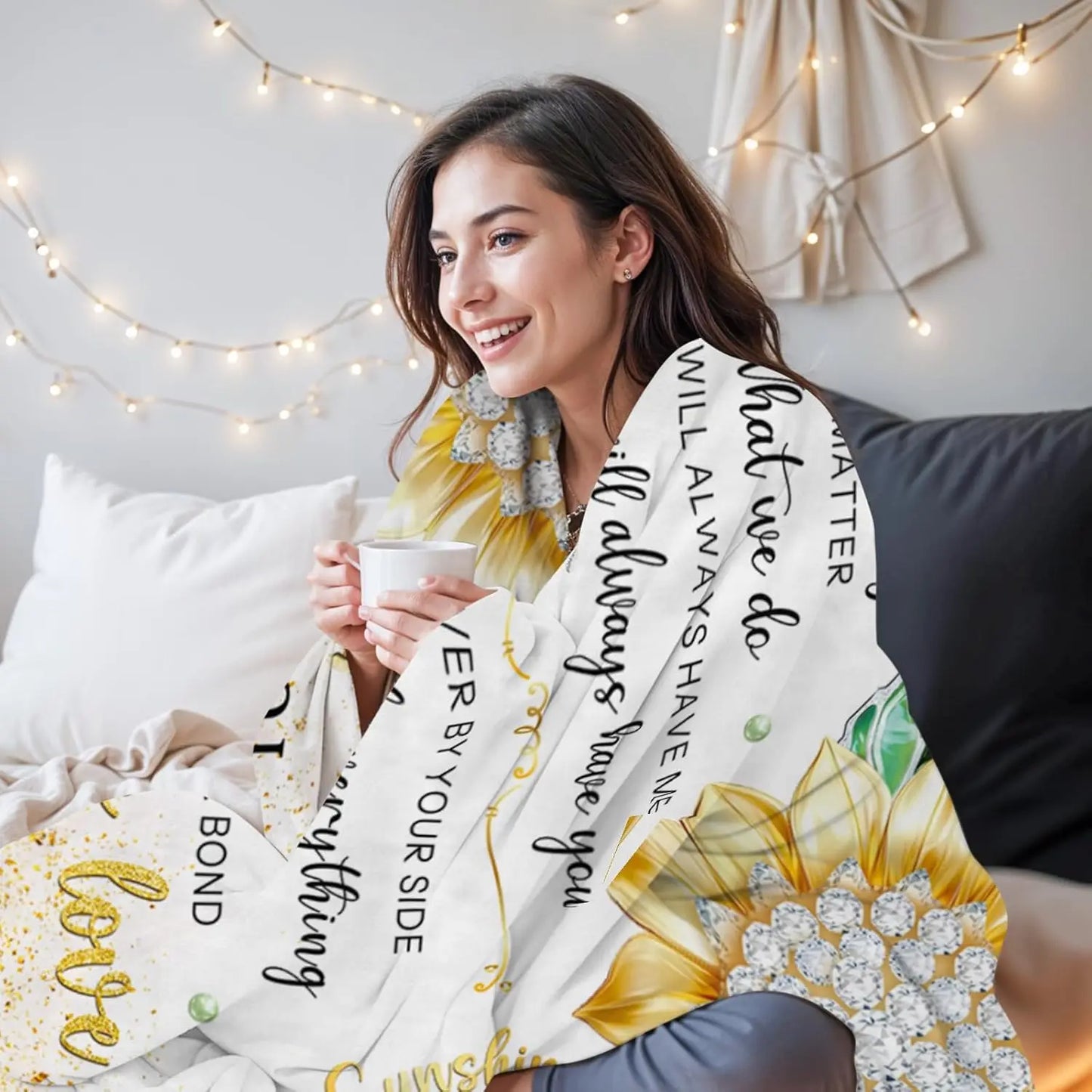 Sunflower Sister Gift Blanket – Birthday, Graduation & Mother’s Day