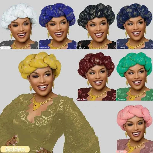 Exaggerated Super Big Braid Headband Women Hair Tie Band Wedding Party Turban Cap Auto Gele Headwear