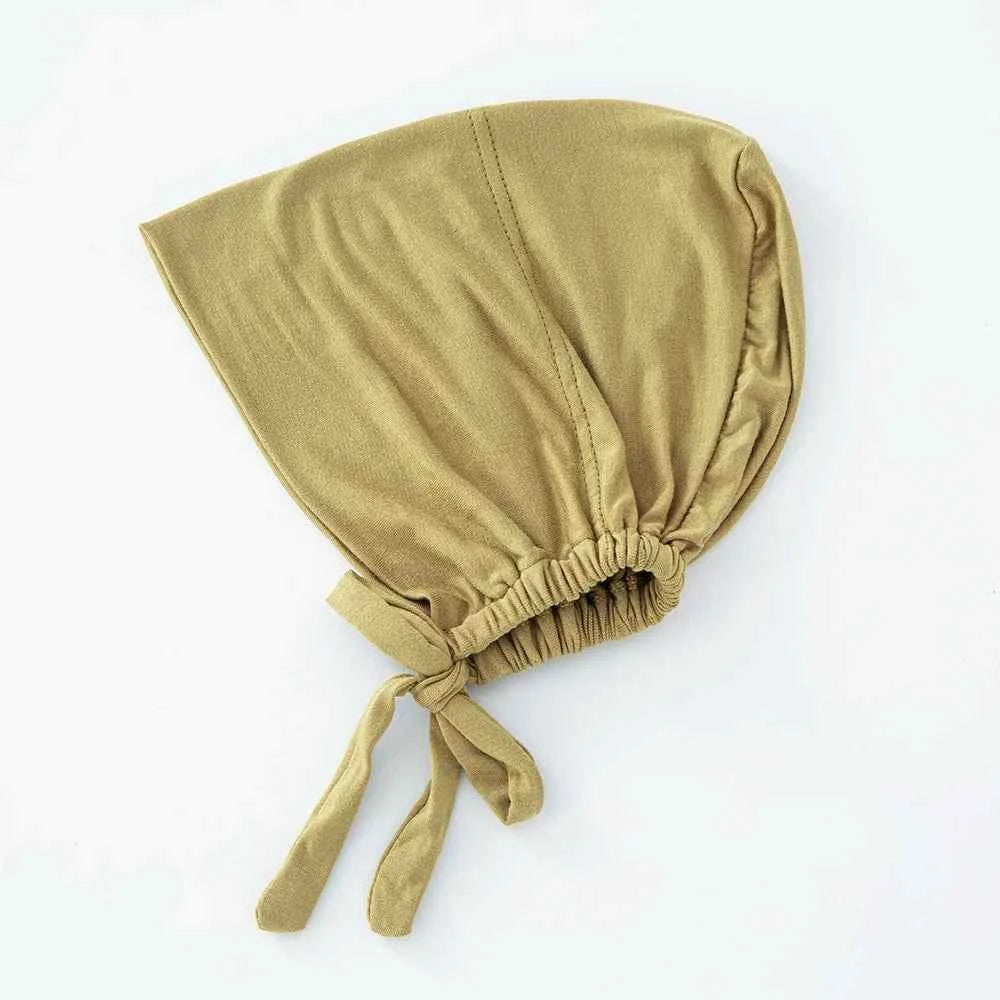 82 colors Tie Back Undercaps Fashion Women Inner Hijab Muslim Cap Bonnet Plain Islamic Cotton Spandex Jersey DEW Underscarf
