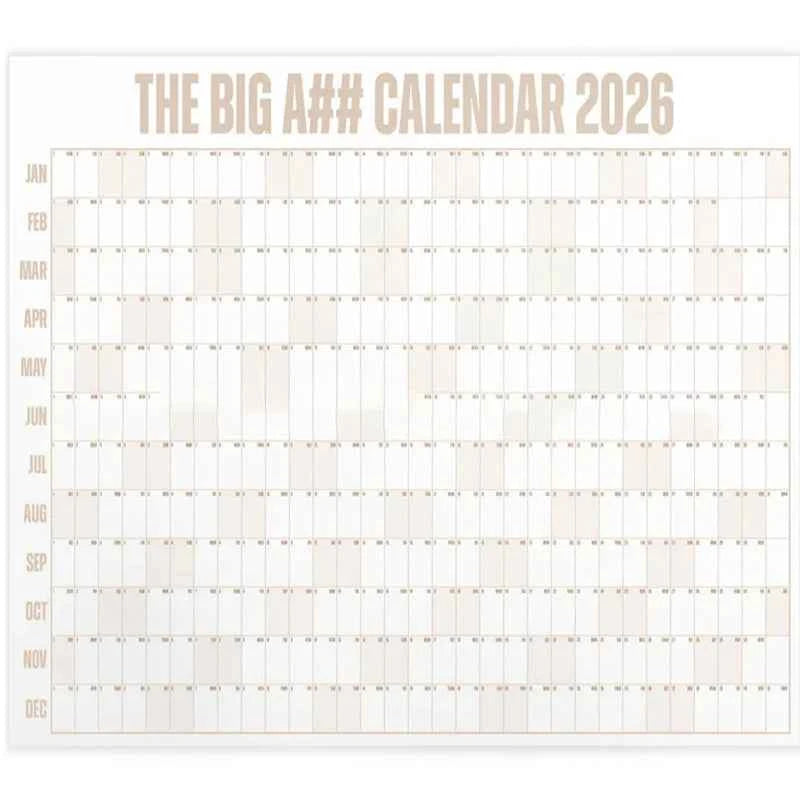 The Big A#Calendar 2026 Calendar Planner Sheet Schedule Sticker Planner Target 365 Days Planner Sheet To Do List Office Supplies