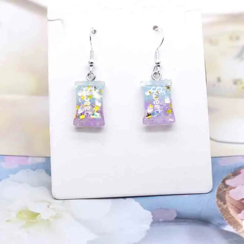 Earring For Women Resin Handmade Cute Animals Ice Cream Drinks Candy Fruits Pissa Drop Earrings Funny Gift