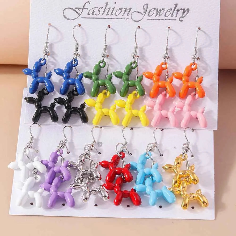 New Cute Colorful Creative Puppy Dog Earrings For Women Girls Simple Cartoon Animal Earring Pendants Lovely Jewelry Accessories