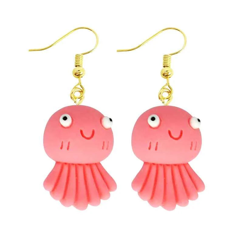 Earring For Women Resin Drop Funny Custom Cute Girls Gift Eardrop Kids Animal Duck Rabbit Flamingo Bird Jellyfish Cat