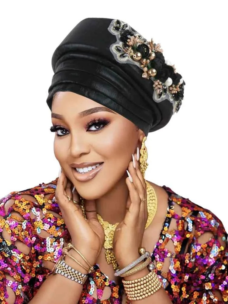 Exaggerated Big Braid Turban Cap for Women African Lady Head Wraps Nigeria Autogele Headtie Wedding Party Headgear Turbante