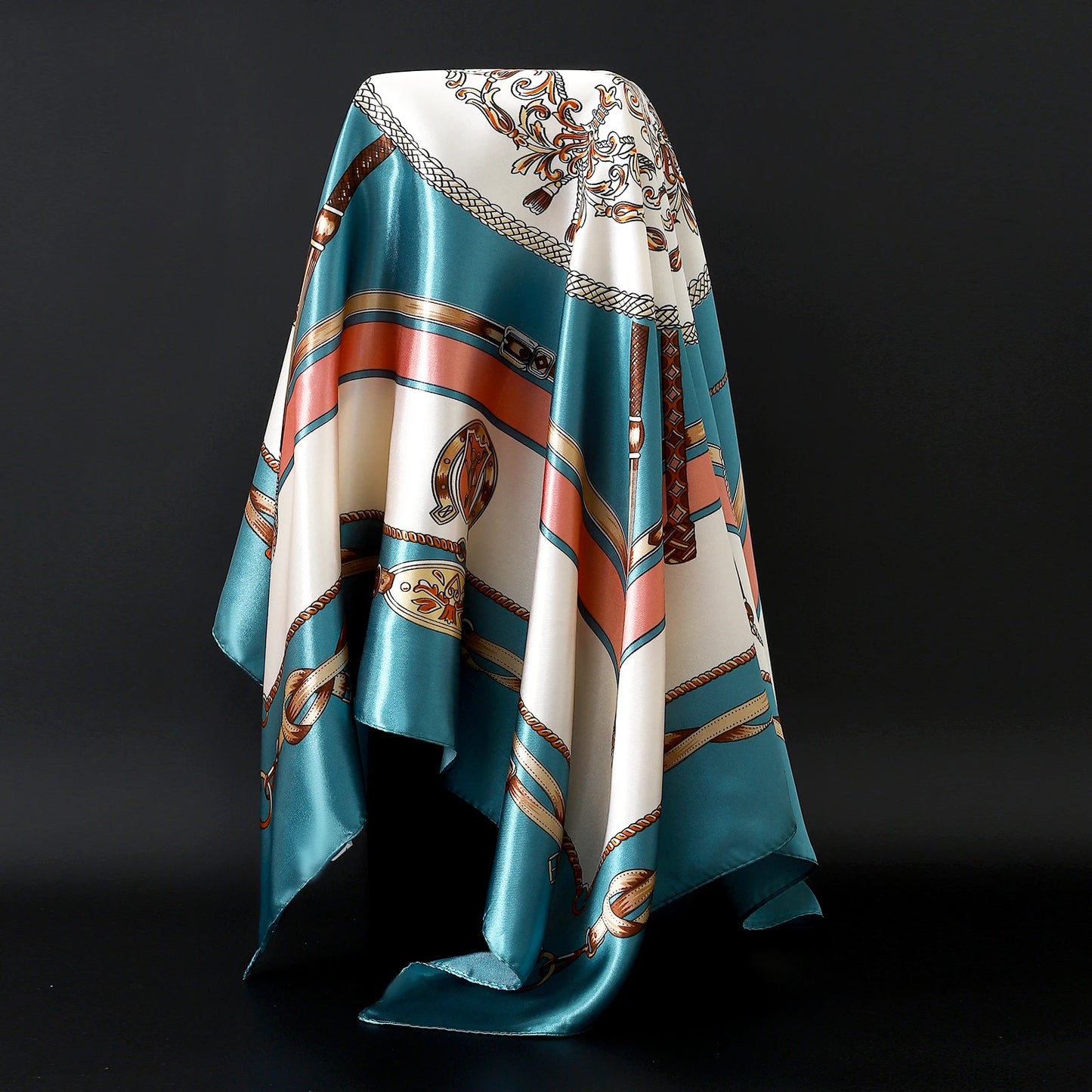 Luxury Brand Silk Scarf Fashion Foulard Satin Shawl Leopard 90*90cm Square Head Scarves Women Bandanna Pareo Headscarf - NamafadStore