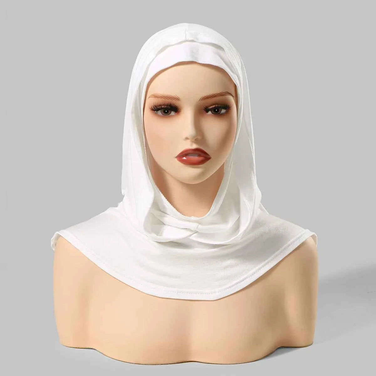 Ramadan New Jersey Hijab Caps for Muslim Women UnderCap Instant Hijab Inner Cap Stretch Turban Hood And Matching Headband In One