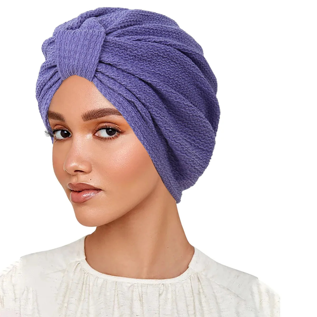 Solid Color Women Muslim Hijab Caps Wrap Head Indian Turban Bonnet Fashion Headdress Islamic Clothing Accessories - NamafadStore