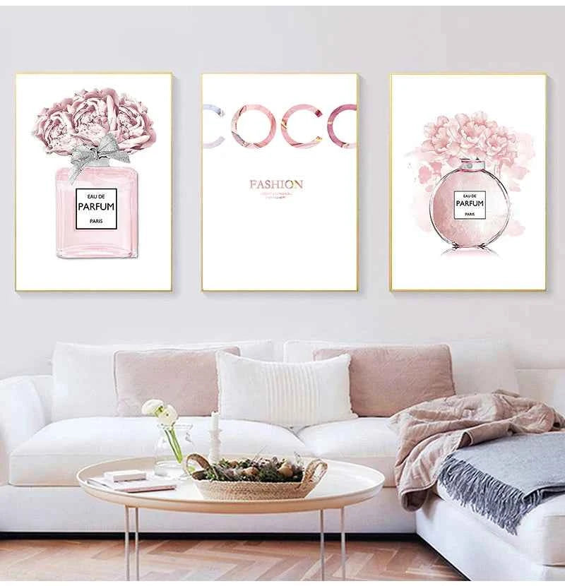 Nordic Wall Art Canvas Painting Lashes Black Lips Women Poster Print Simplicity Perfume Books Picture Modern Salon Beauty Decor