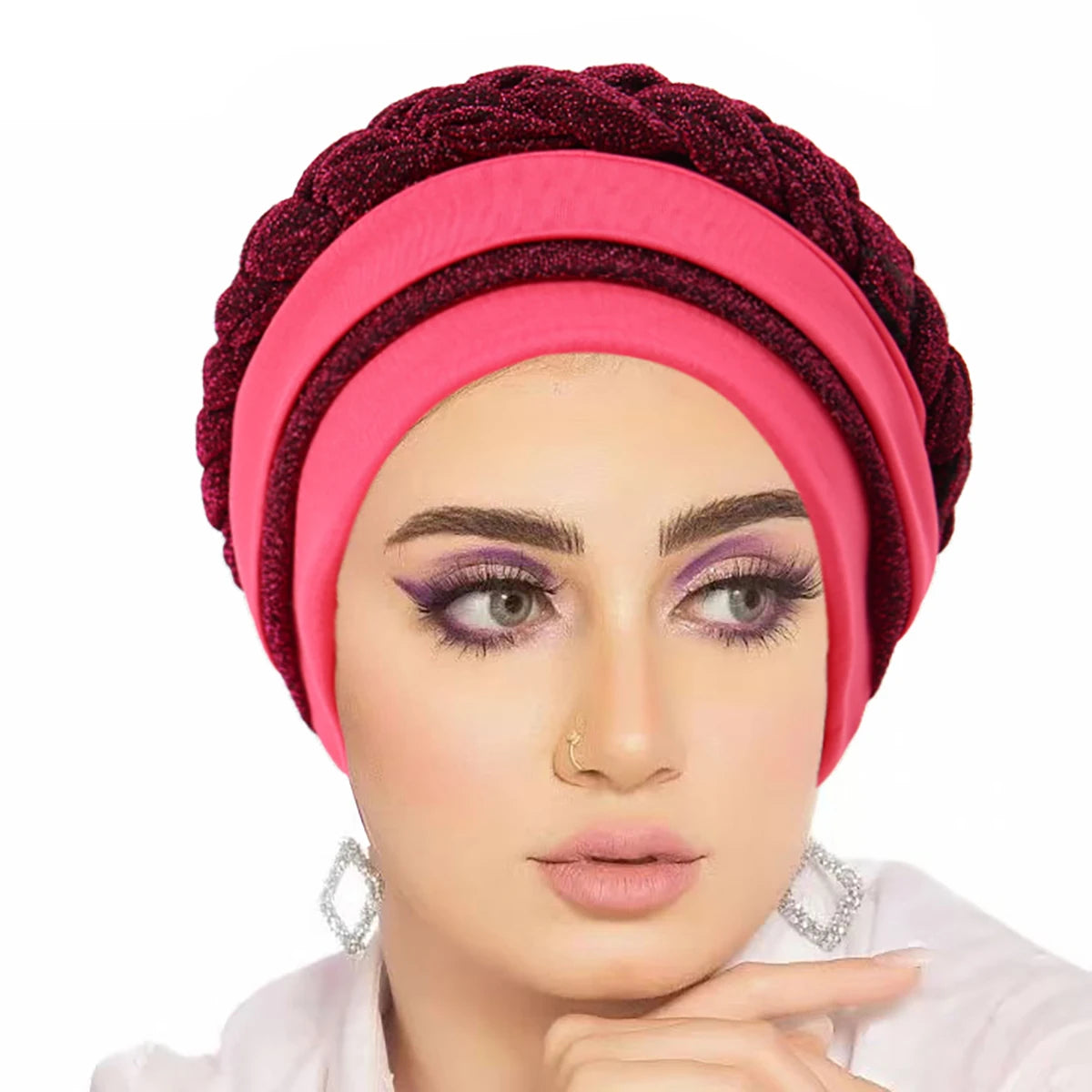 New Women Hair Loss Muslim Braid Head Turban Wrap Cover Cancer Chemo Cap Hat India Glitter Bonnet Beanies Skullies Fashion - NamafadStore