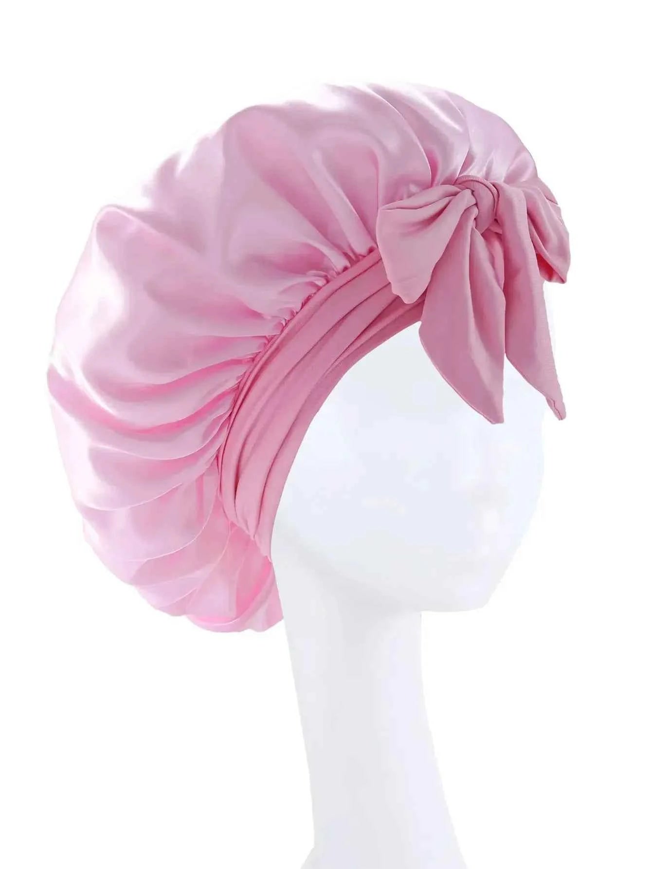 Silk Bonnet Sleeping Womens Satin Bonnet Hair Night Sleep Cap Tie Band CurlyHat Scarf Wrap Curly Hair Bonnets Beauty