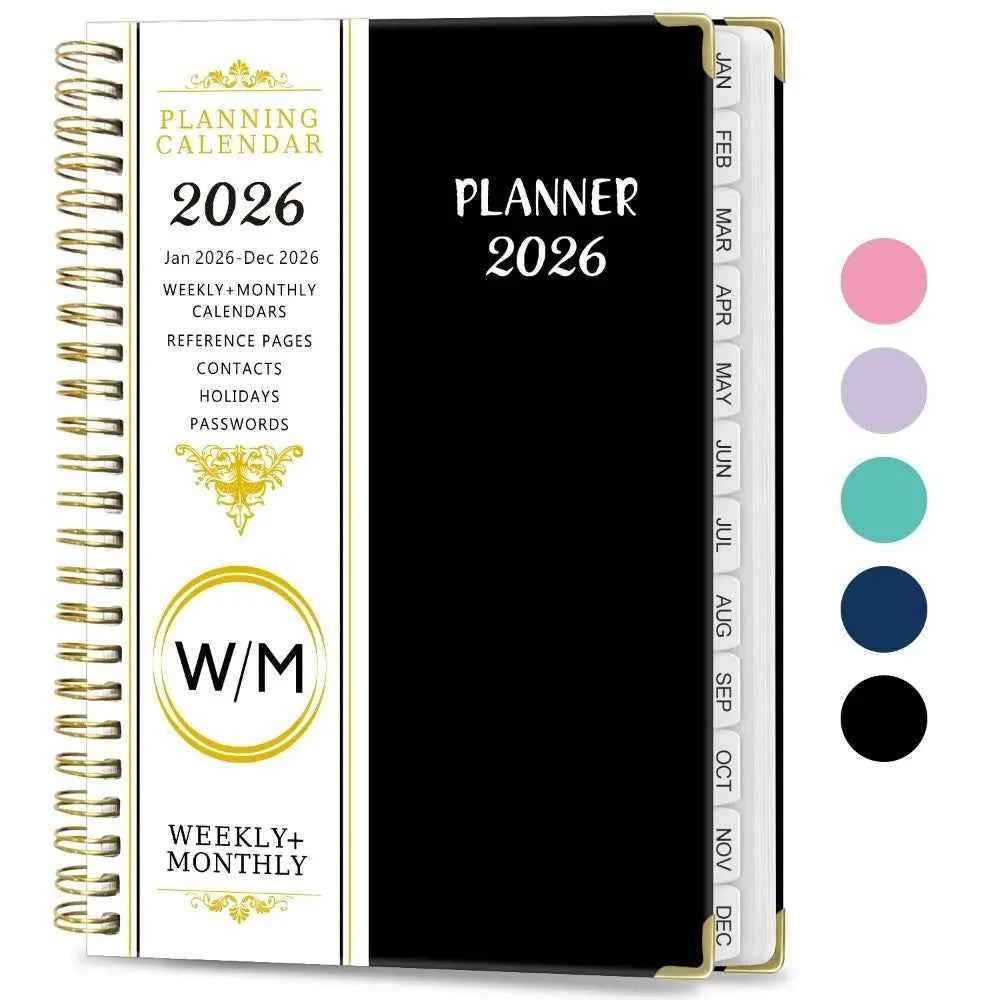 Yearly Schedule 2026 Planner Notebook Spiral Binding 365 Days Diary Office Work Planner 71 Sheet/142 Pages Plan Schedule