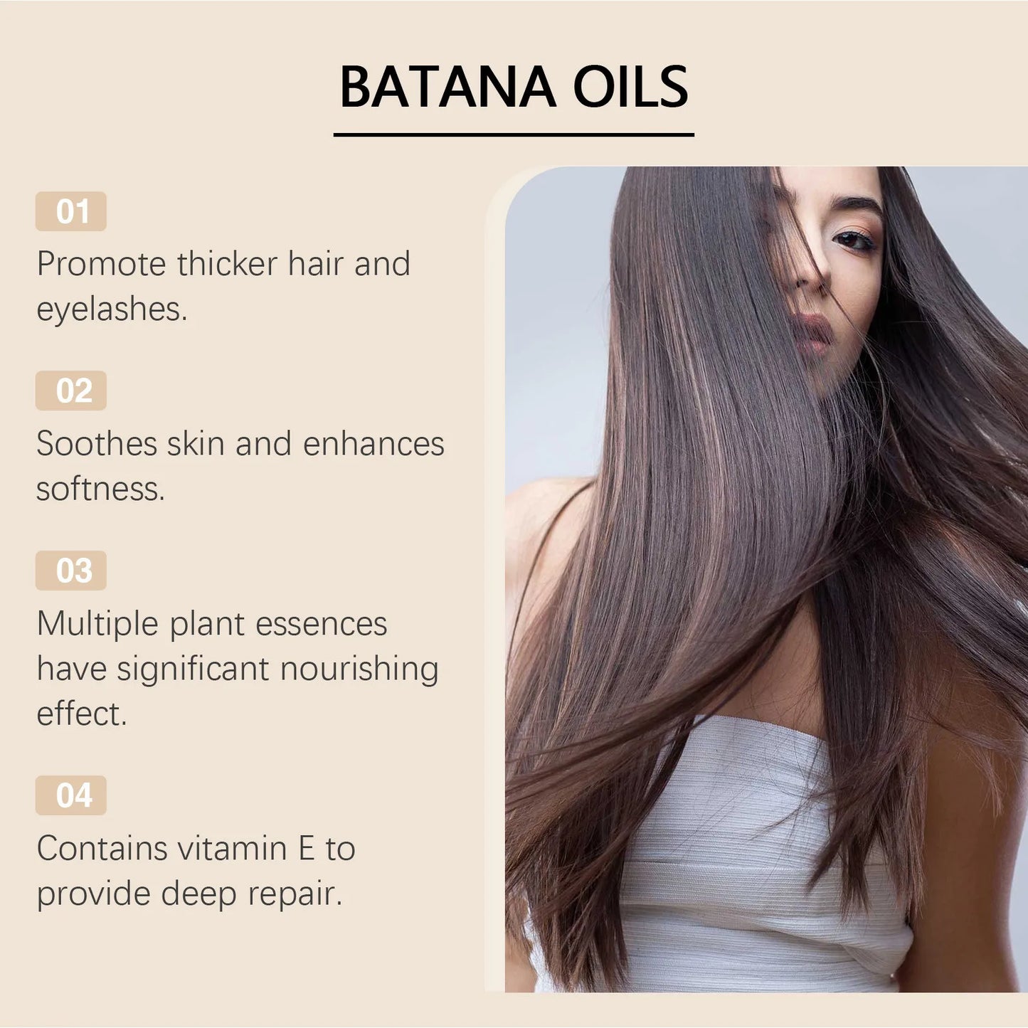 Batana Castor Oil Hair Eyelash Eyebrow Growth Skin Care Oil，100ML