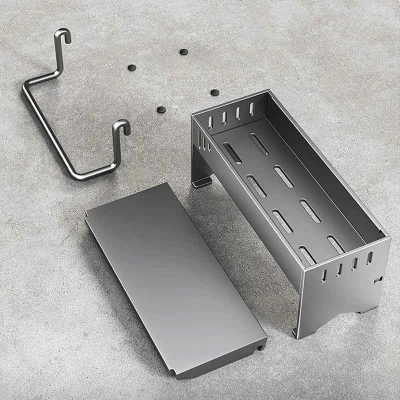 1pc Stainless Steel Kitchen Storage Rack Large-capacity Rag Sponge Draining Rack Household Sink Storage Rack Kitchen Organizer