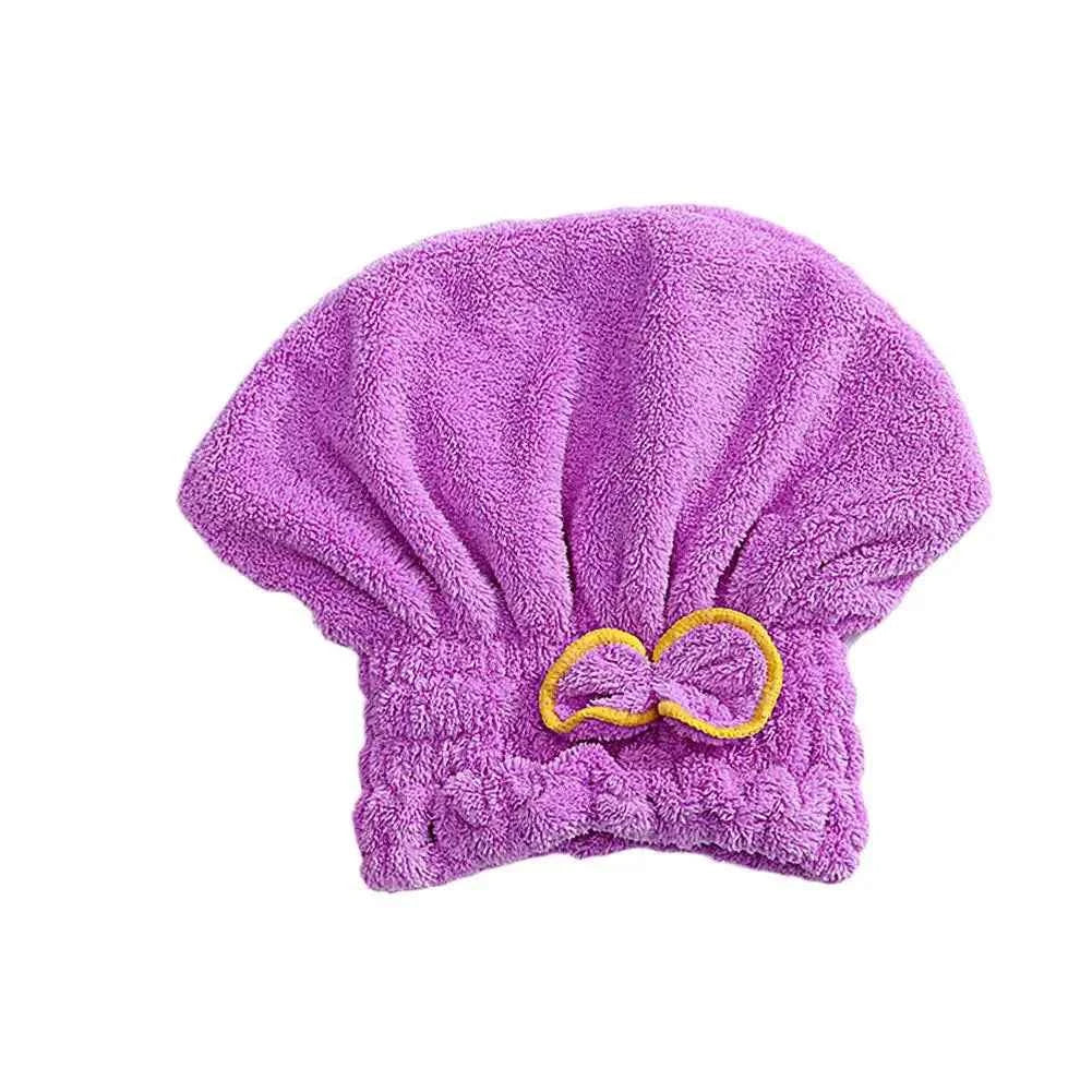 Microfiber Hair Turban with Bow Knot Super Absorbent Quick Dry Hair Wrap for Long Hair Women Shower Bath Cap Fashion Hair Towel