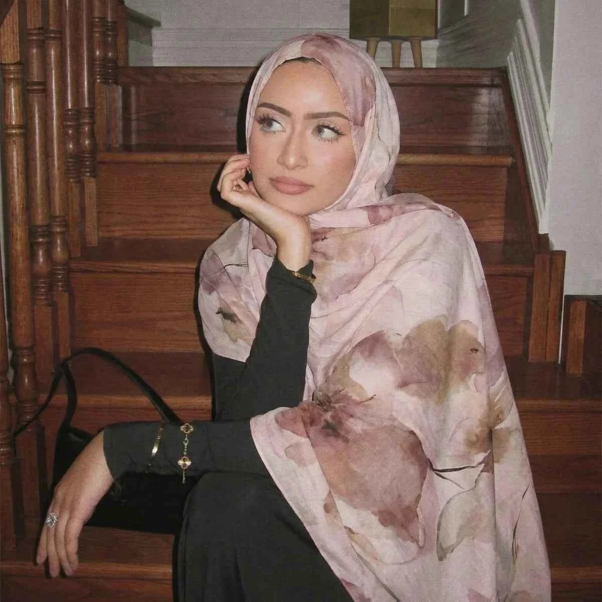 New Design Printed Hijabs Premium Watercolor Women Headscarf Soft Scarf Shawl Suitable For Daily Abaya Accessories Women Veil