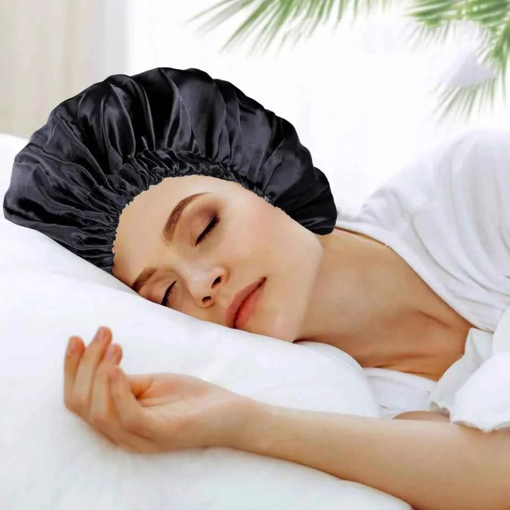 Satin Bonnet Silk Bonnet Hair Bonnet for Sleeping Slouchy Beanie Hat Satin Sleep Cap Women Night Sleep Cap Wrap For Curly Hair
