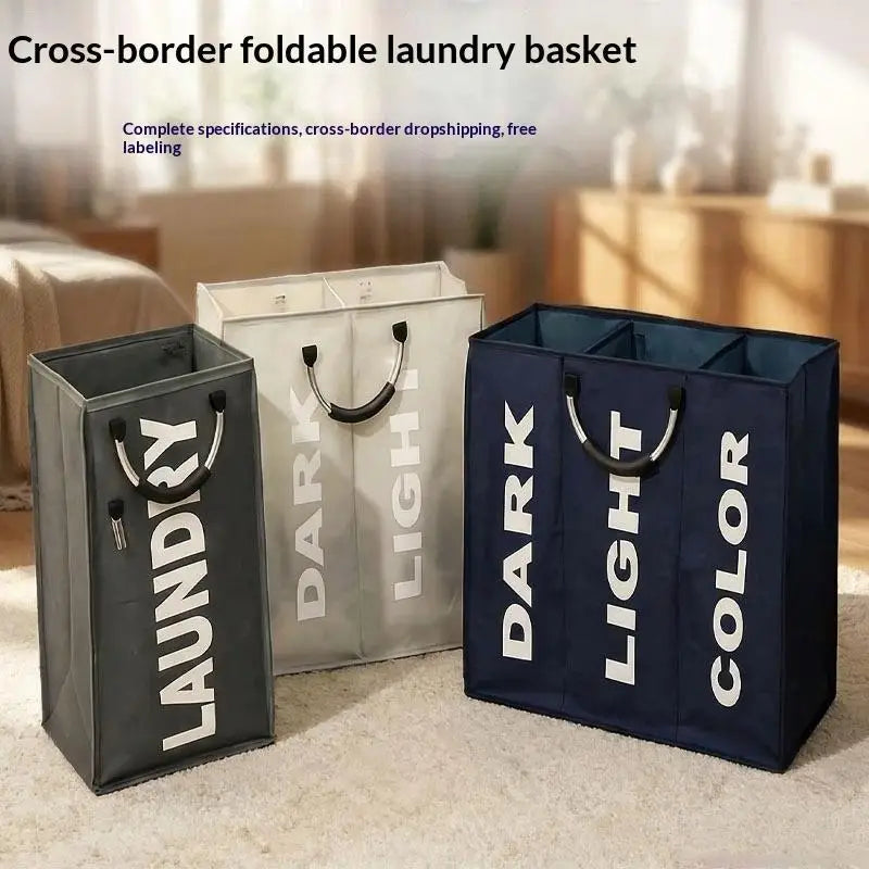 Foldable Waterproof Laundry Hamper – 1, 2 & 3 Compartment Clothes Sorter