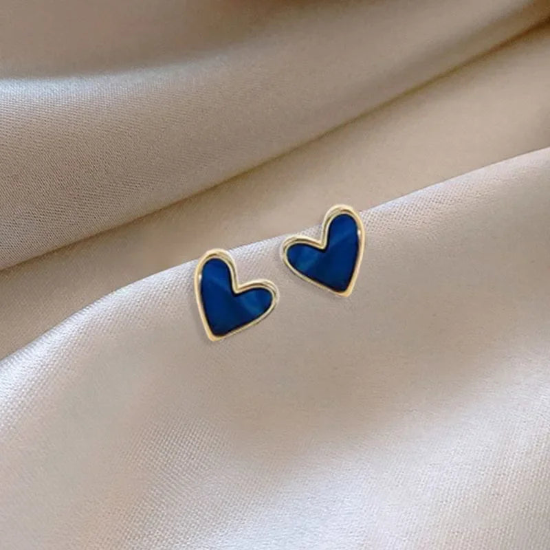 Golden Metal Blue Bowknot Earrings Fashion Jewelry Bow-tie Earrings Women Cute Romantic Pendientes Female Stud Earrings