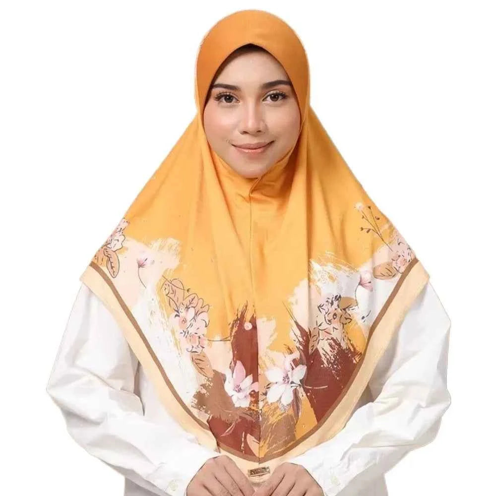 Flower Eid Al-Fitr Long Floral Turban Adjustable Multiple Colors Printed Arab Lady Headscarf Chiffon Hijab Head Wrap Women