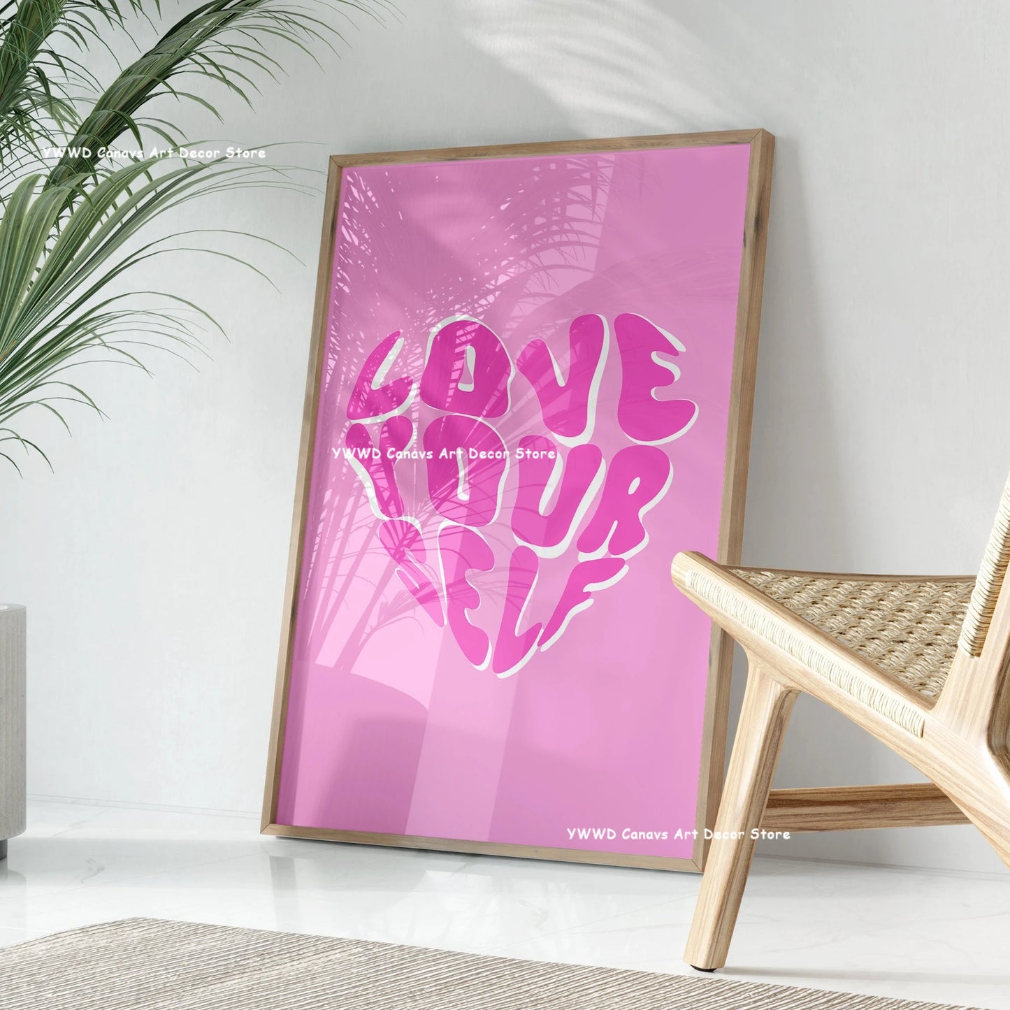 Yes, Girls, You Can Be Sure That Canvas Posters Take Care Groovy Typography Pink Aesthetics Wall Art Printing Modern Home Decor