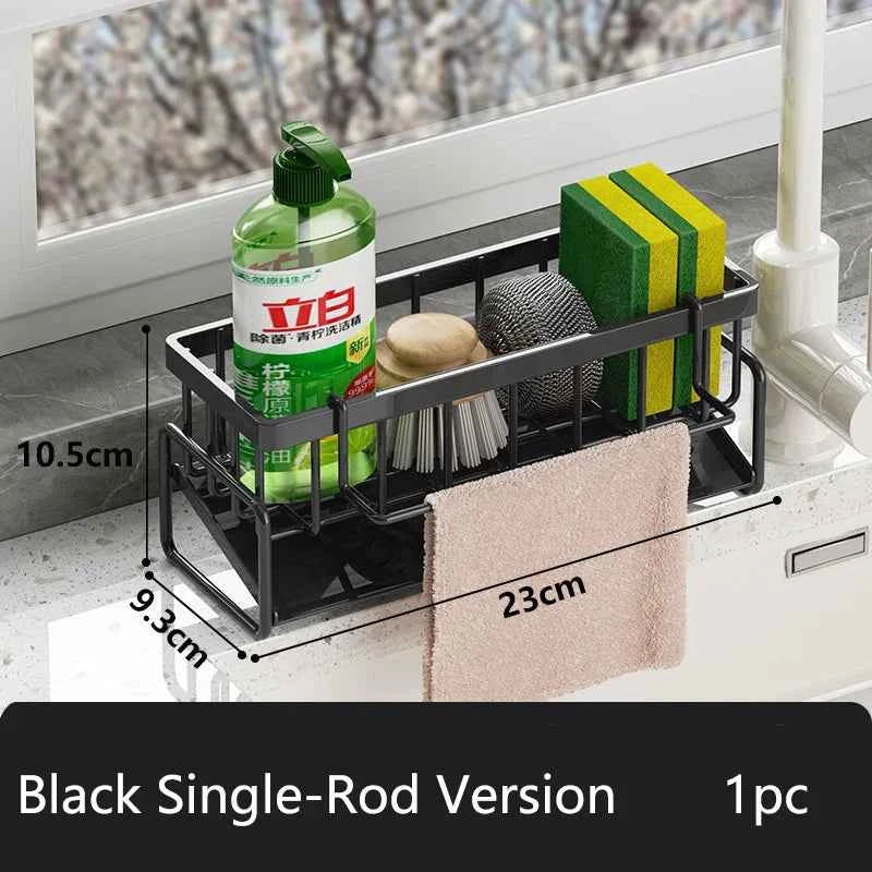 1-2 PCS Cloth Sponge Drain Rack Kitchen Dishwasher Countertop Multi-functional Sink Storage Rack Sink Ironwork Storage