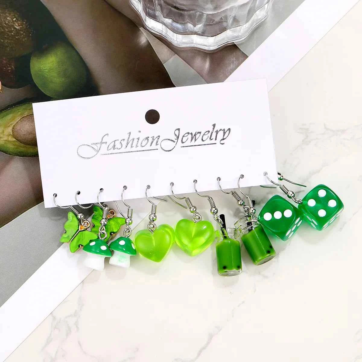 New Sweet Cartoon Dopamine Earrings Set For Women Colorful Cute Duck Butterfly Star Pig Drop Earring Party Earrings Jewelry Gift