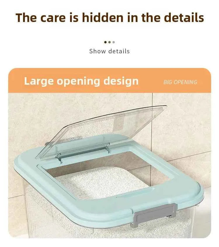 Kitchen Storage Box Rice Barrel Sealed Moisture Proof Bug Resistant Flour Tank Grain Storage Container Home Organization Bin