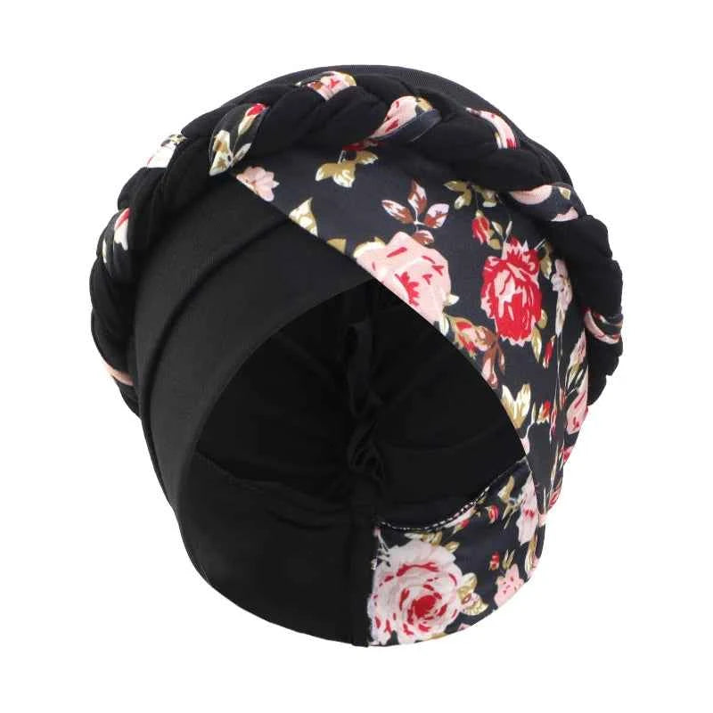 Women's Print Trendy Braid Muslim Turban Scarf islamic inner hijab cap Ladies Head Wrap Cover Hijab Scarf