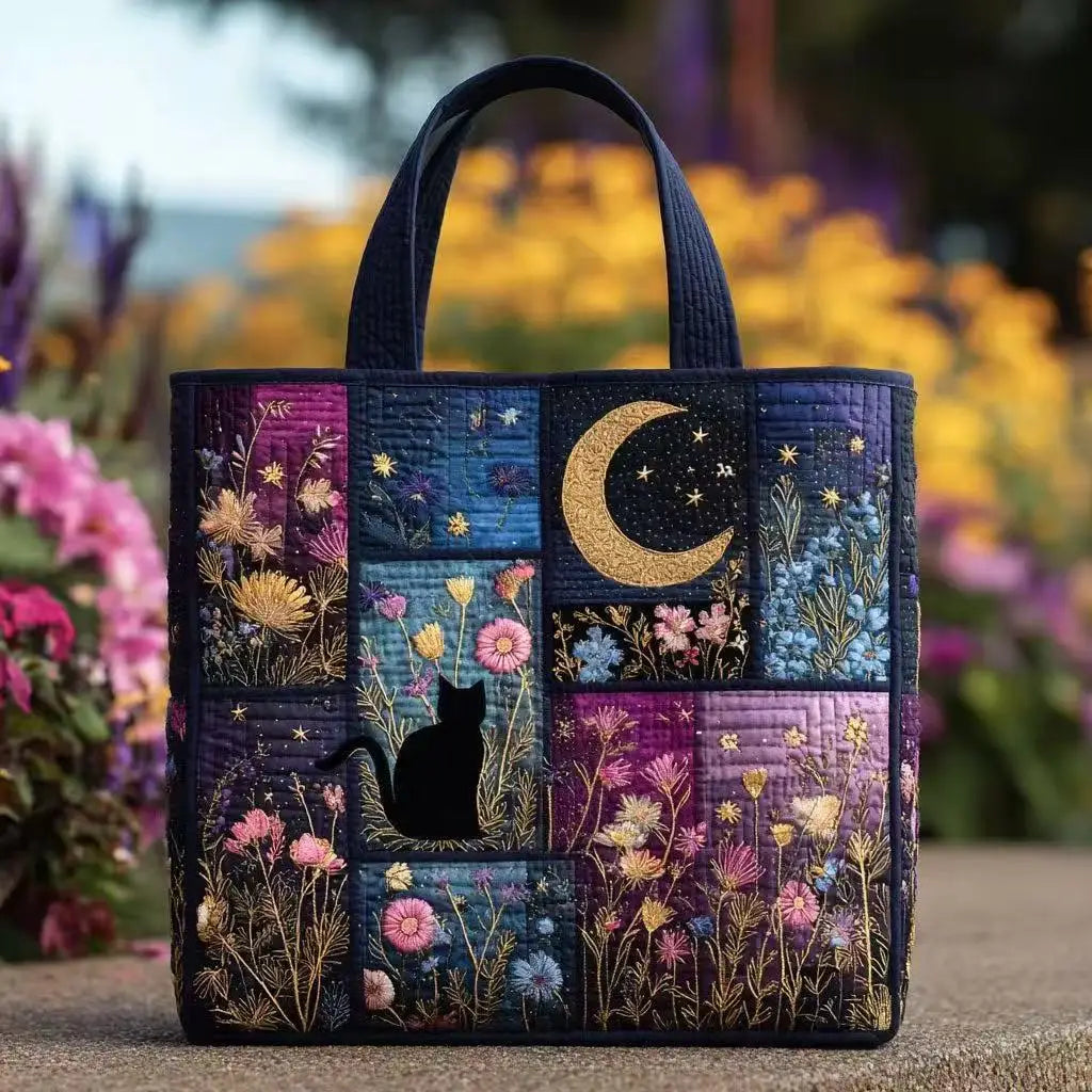 Quilted handbag 3D embroidered handbag large capacity canvas shoulder bag women's daily shopping bag fashionable travel handbag