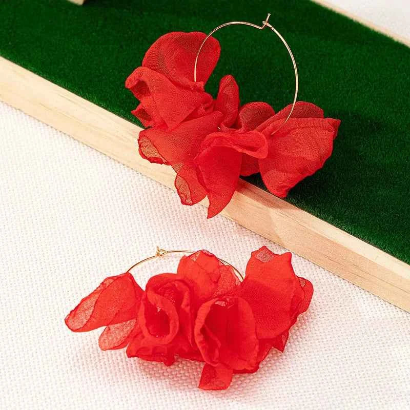 Coloured Flower Earrings for Women Simple Fashion Ear Jewelry Accessories Hot Sale Party Gift 2025 New Style